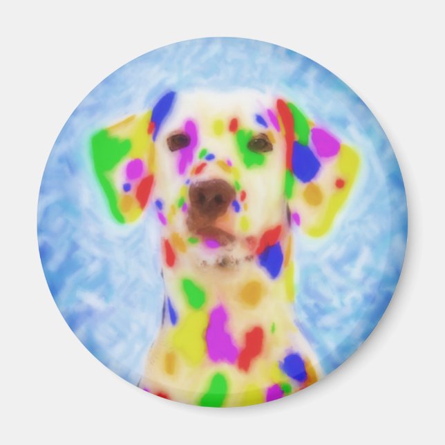 Rainbow Dalmatian Magnet (Front)