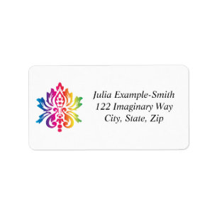 Rainbow Damask Custom Label