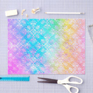 [Rainbow Damask] Elegant Colourful Soft Pastels Tissue Paper