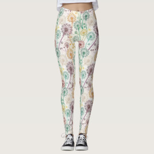 Rainbow Dandelion Breeze – Whimsical Floral Leggings