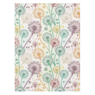 Rainbow Dandelion Breeze – Whimsical Floral Tablecloth