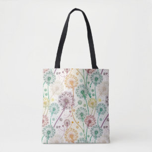 Rainbow Dandelion Breeze – Whimsical Floral Tote Bag