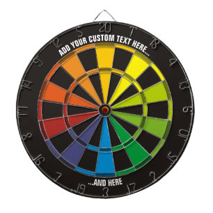Rainbow Dartboard with Custom Text
