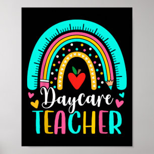 Rainbow Daycare Teacher Squad Crew 1st Day Of Scho Poster