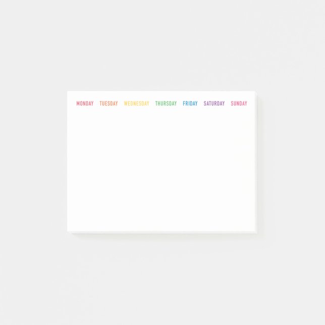 Rainbow Days of the Week Post-it® Notes (Front)