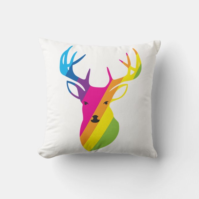 Rainbow deer cushion (Front)