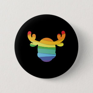 Rainbow Deer LGBT 6 Cm Round Badge