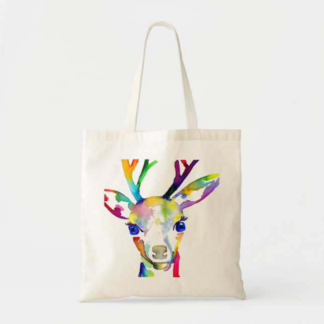 Rainbow Deer Tote Bag (Front)