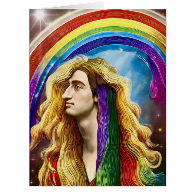 Rainbow Deity Man Of All love Fantasy Art   (Front)