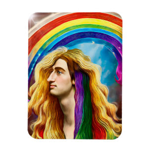 Rainbow Deity Man Of All love Fantasy Art Magnet