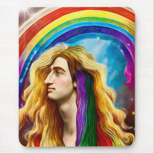 Rainbow Deity Man Of All love Fantasy Art Mouse Pad