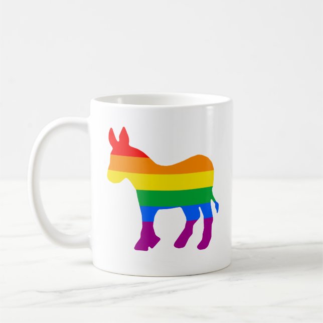 Rainbow Democrat Coffee Mug (Left)
