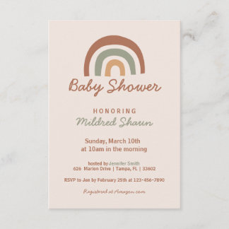 Rainbow Design Baby Shower Invitation