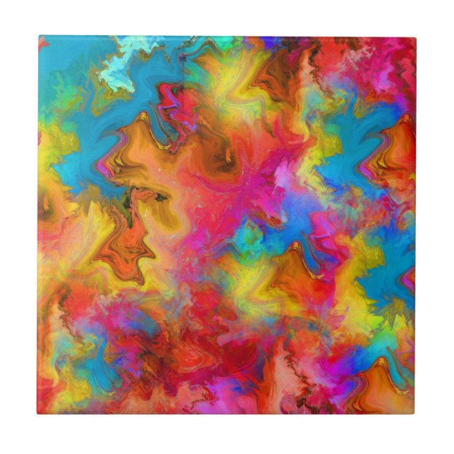 rainbow design ceramic tile (Front)