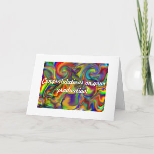 rainbow design graduations card hand illuatrated