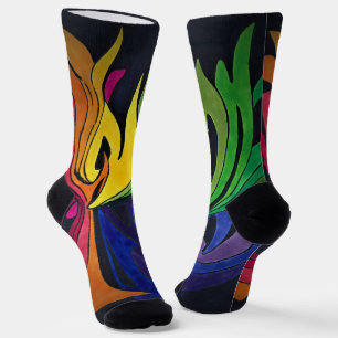 rainbow design socks