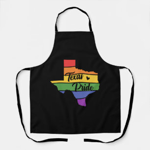 Rainbow Design Texan Map for proud LGBT+ Texans Apron