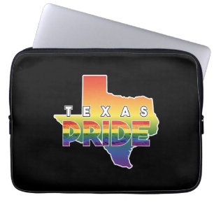 Rainbow Design Texas Map for proud LGBT+ Texan Laptop Sleeve