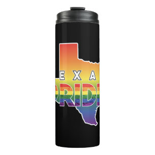 Rainbow Design Texas Map for proud LGBT+ Texan Thermal Tumbler