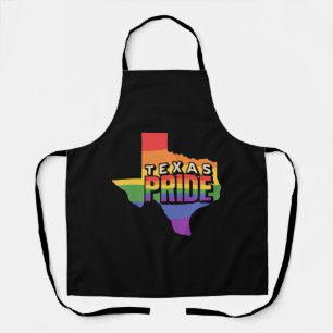 Rainbow Design Texas Map for proud LGBT+ Texans Apron