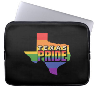 Rainbow Design Texas Map for proud LGBT+ Texans Laptop Sleeve