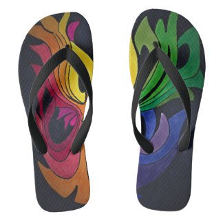 rainbow design thongs