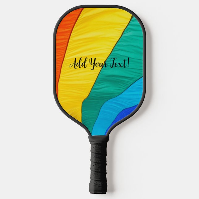Rainbow Design with Personalisation  Pickleball Paddle (Back)