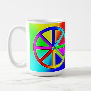 Rainbow Dharma Wheel - Buddhist Coffee Mug