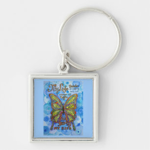 Rainbow Diabetes Butterfly Keychain