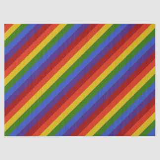 Rainbow Diagonal Classic Stripes Retro Tissue Paper