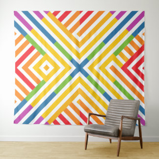 Rainbow diagonal lines figure  tapestry