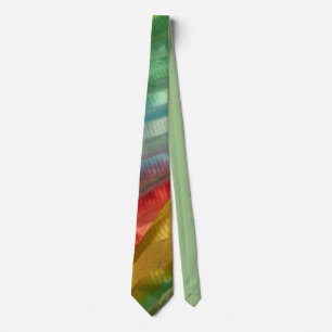 Rainbow Diagonal Multicolored Fabric Photo Tie