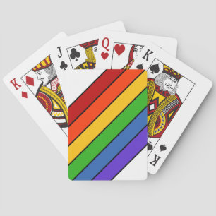 Rainbow Diagonal Stripe Playing Cards