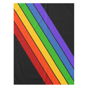 Rainbow Diagonal Stripe Tablecloth