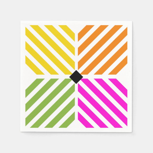 Rainbow Diagonal Stripes Napkin (Front)