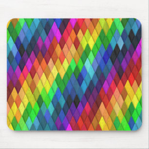 Rainbow Diamond Geometric Pattern Mouse Pad