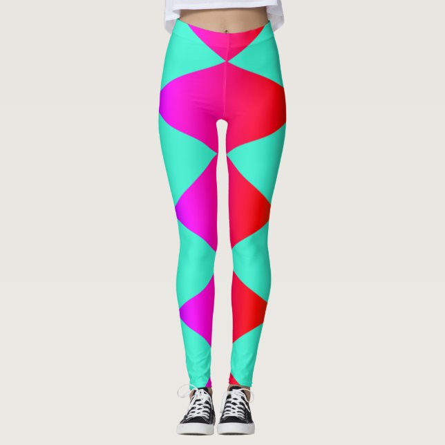 Rainbow Diamond Harlequin Leggings (Front)