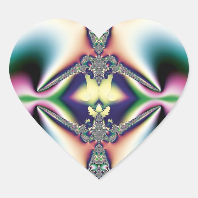 Rainbow Diamond Heart Sticker (Front)