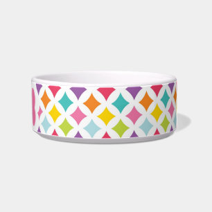 Rainbow Diamond Print Personalised Bowl