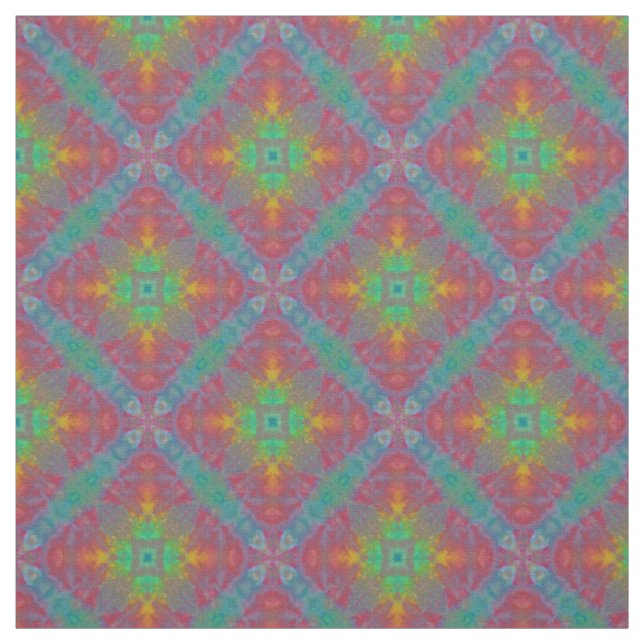 Rainbow Diamond Tie Dye Fabric (Swatch)