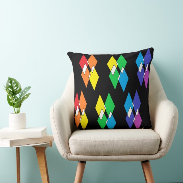 Rainbow Diamonds Cushion (Chair)