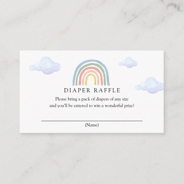 Rainbow Diaper Raffle Card (Front)