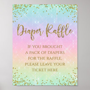 Rainbow Diaper Raffle Table Sign