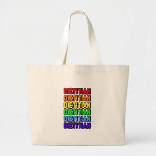 Rainbow Dietician Large Tote Bag