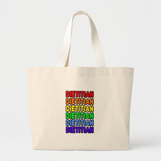 Rainbow Dietician Large Tote Bag (Front)