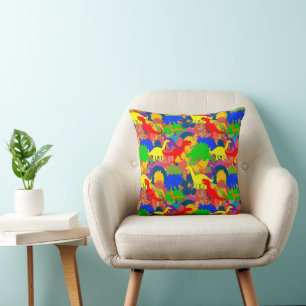 Rainbow Dinosaur Kid's Room Nursery Bright Accent Cushion