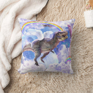 Rainbow dinosaur unicorn dinocorn cushion
