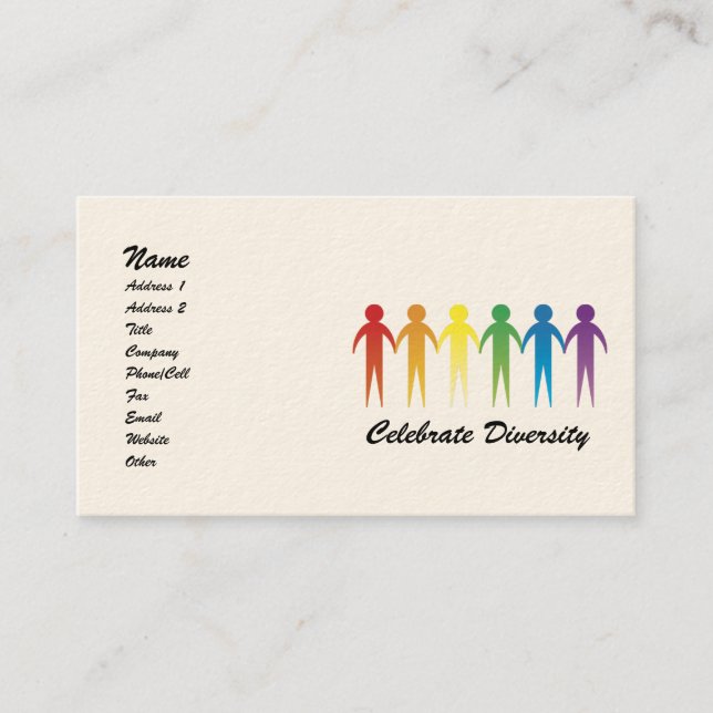 Rainbow Diversity Customisable Business Cards (Front)
