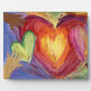 Rainbow Diversity Love Hearts Art DEI Plaque