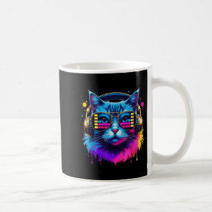 Rainbow Dj Cat Music Lover For Cat Lover Cat Mum C Coffee Mug